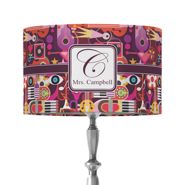 Abstract Music 12" Drum Lampshade - ON STAND (Fabric)