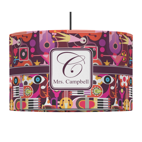 Custom Abstract Music 12" Drum Pendant Lamp - Fabric (Personalized)
