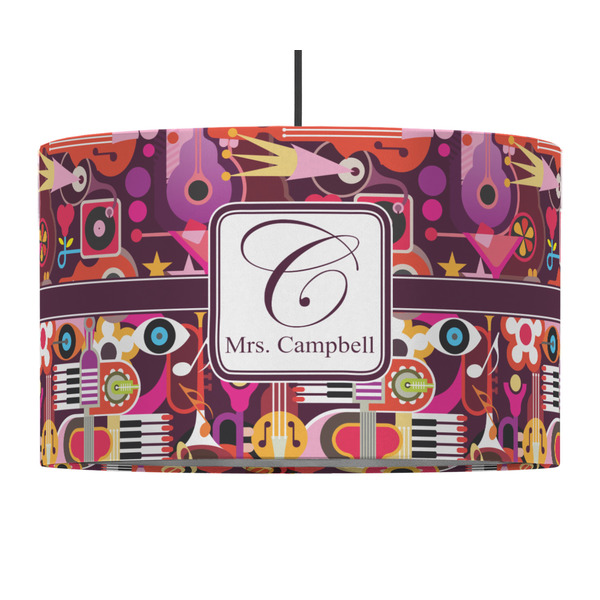 Abstract Music 12" Drum Lampshade - PENDANT (Fabric)