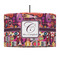 Abstract Music 12" Drum Pendant Lamp - Fabric (Personalized)