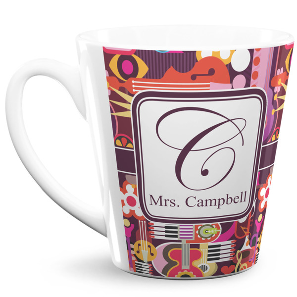 Custom Abstract Music 12 Oz Latte Mug (Personalized)