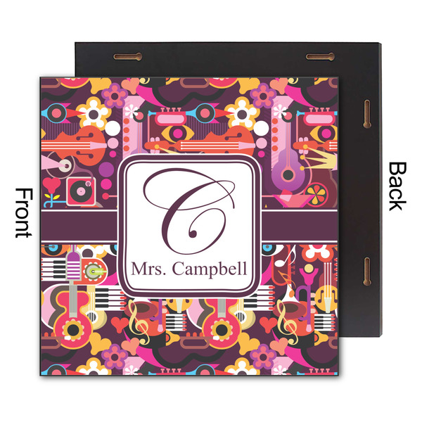 Abstract Music 12x12 Wood Print - Front & Back View