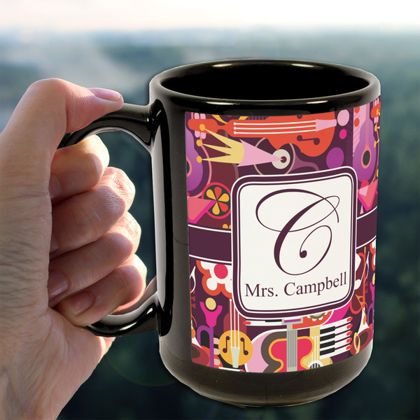 Abstract Music 15oz. Black Mug - LIFESTYLE