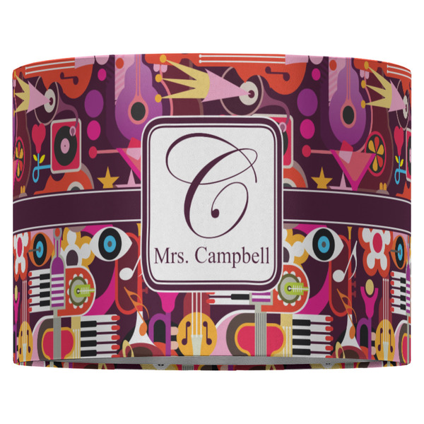Abstract Music 16" Drum Lampshade - FRONT (Fabric)