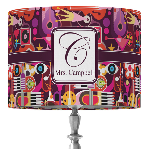 Custom Abstract Music 16" Drum Lamp Shade - Fabric (Personalized)