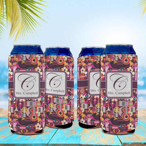 Abstract Music 16oz Can Sleeve - Set of 4 - LIFESTYLE