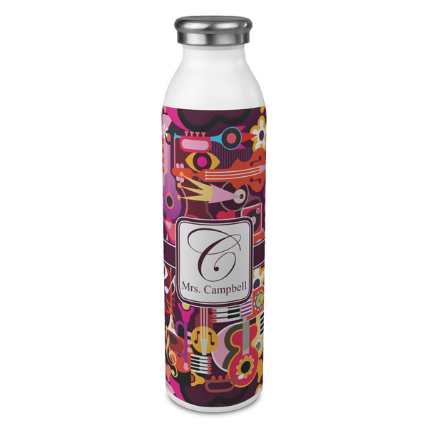 Custom Abstract Music 20oz Stainless Steel Water Bottle - Full Print (Personalized)