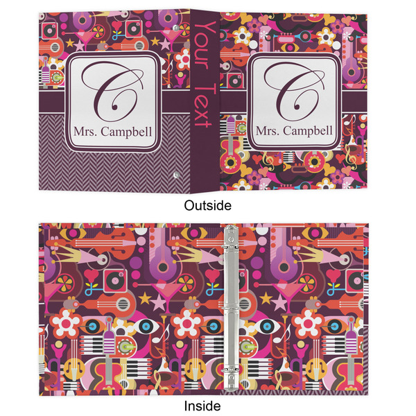 Abstract Music 3 Ring Binders - Full Wrap - 1" - APPROVAL