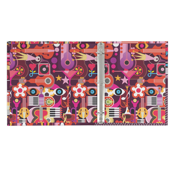 Abstract Music 3 Ring Binders - Full Wrap - 1" - OPEN INSIDE