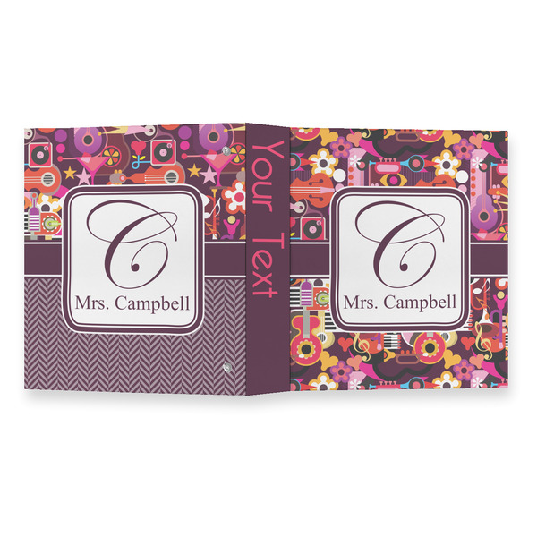 Abstract Music 3 Ring Binders - Full Wrap - 1" - OPEN OUTSIDE