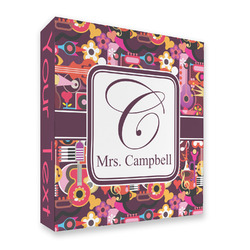 Abstract Music 3 Ring Binder - Full Wrap (Personalized)