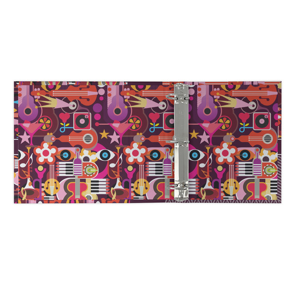 Abstract Music 3 Ring Binders - Full Wrap - 2" - OPEN INSIDE