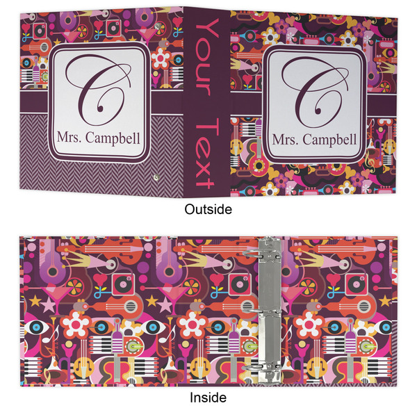 Abstract Music 3 Ring Binders - Full Wrap - 3" - APPROVAL
