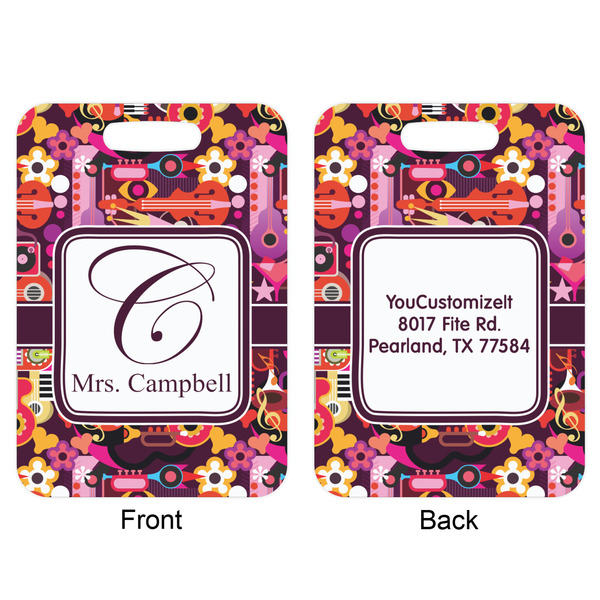 Abstract Music Aluminum Luggage Tag (Front + Back)