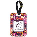 Abstract Music Metal Luggage Tag w/ Name and Initial