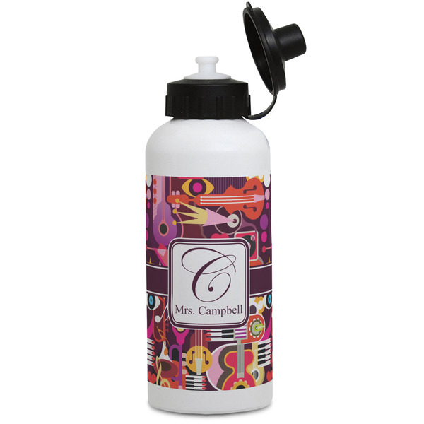 Custom Abstract Music Water Bottles - Aluminum - 20 oz - White (Personalized)