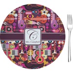 Abstract Music Glass Appetizer / Dessert Plate 8" (Personalized)