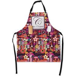 Abstract Music Apron With Pockets w/ Name and Initial