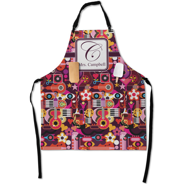 Custom Abstract Music Apron With Pockets w/ Name and Initial