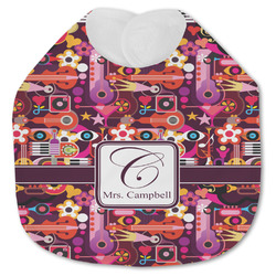 Abstract Music Jersey Knit Baby Bib w/ Name and Initial
