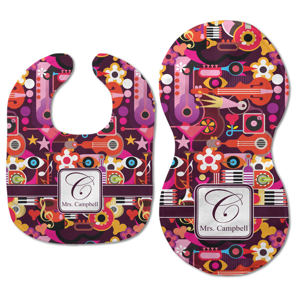 Abstract Music Baby Bib & Burp Set - Approval (new bib & burp)