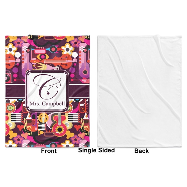 Abstract Music Baby Blanket (Single Side - Printed Front, White Back)