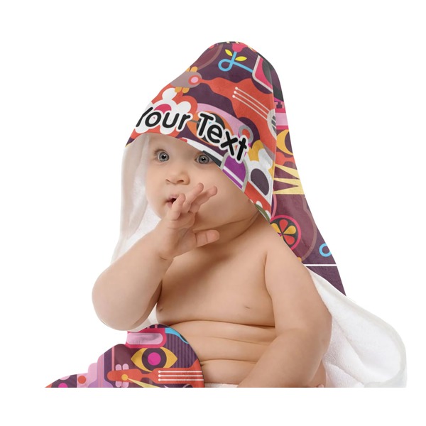 Abstract Music Baby Hooded Towel on Child