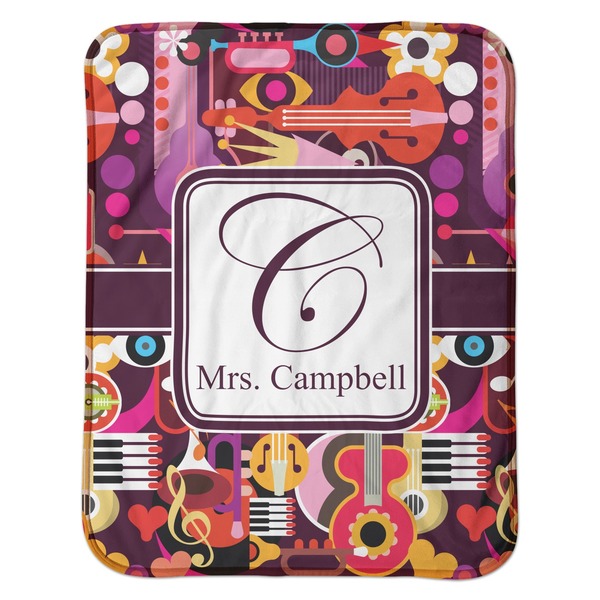 Abstract Music Baby Sherpa Blanket - Flat