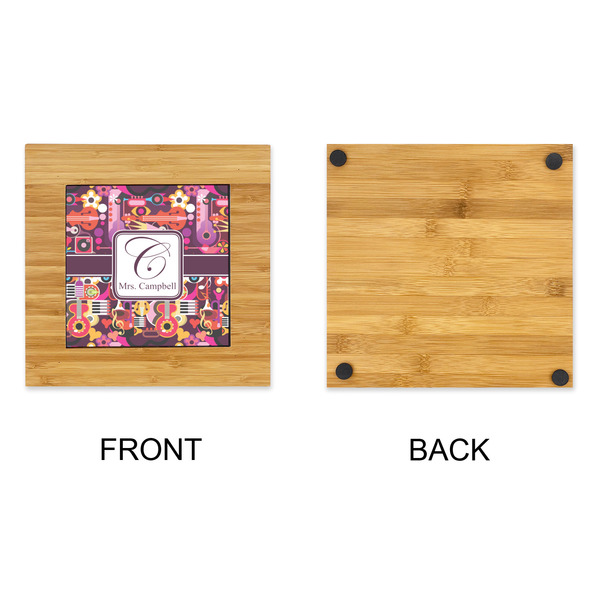 Abstract Music Bamboo Trivet with 6" Tile - APPROVAL