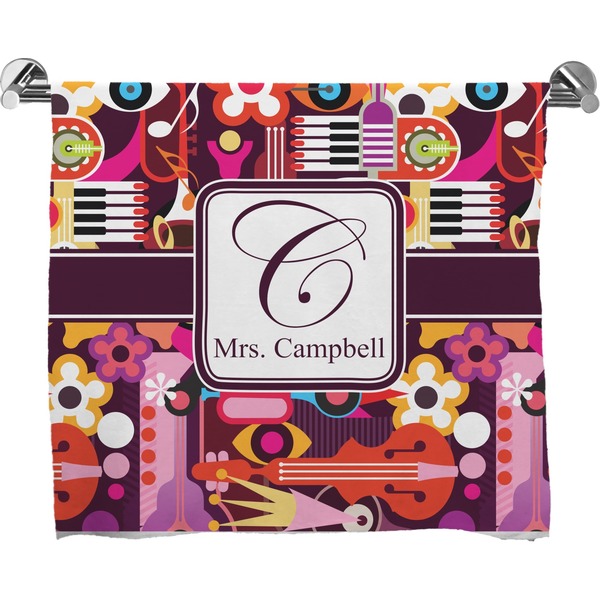 Custom Abstract Music Bath Towel (Personalized)