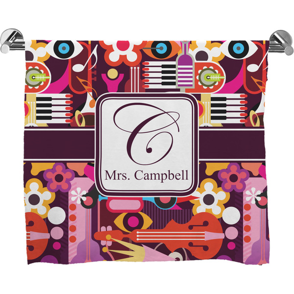 Custom Abstract Music Bath Towel (Personalized)