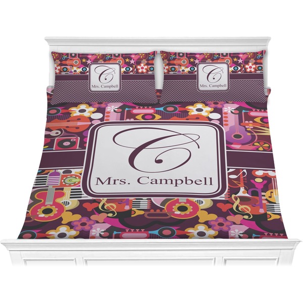 Custom Abstract Music Comforter Set - King (Personalized)