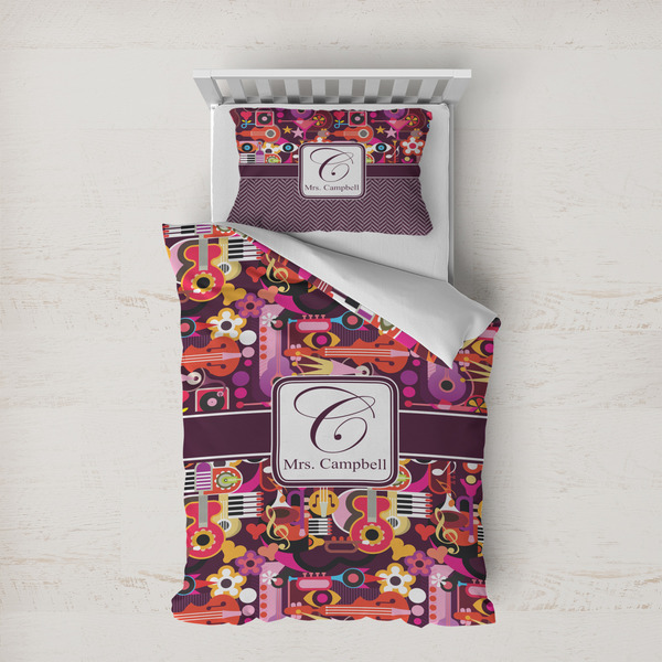 Custom Abstract Music Duvet Cover Set - Twin XL (Personalized)