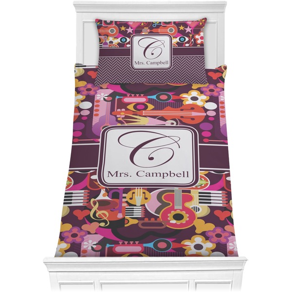 Custom Abstract Music Comforter Set - Twin XL (Personalized)