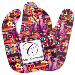Abstract Music Baby Bib w/ Name and Initial