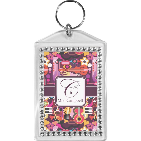 Custom Abstract Music Bling Keychain (Personalized)