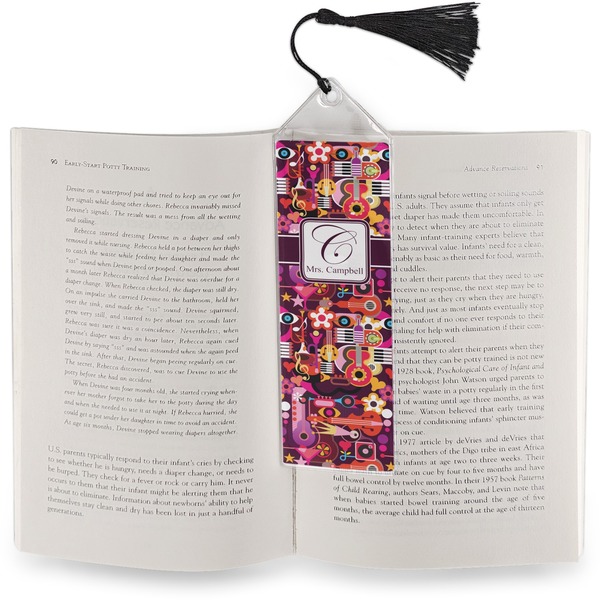 Abstract Music Bookmark with tassel - In book