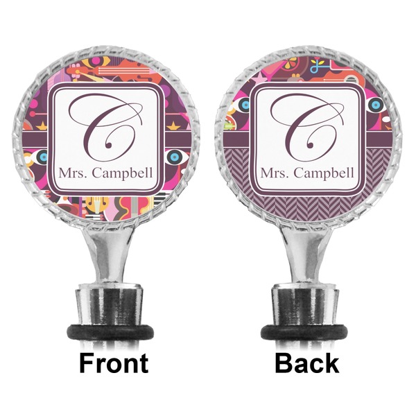 Abstract Music Bottle Stopper - Front and Back