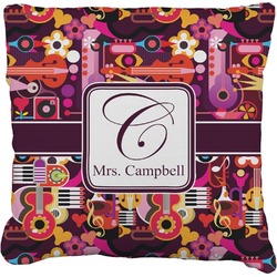 Abstract Music Faux-Linen Throw Pillow 16" (Personalized)