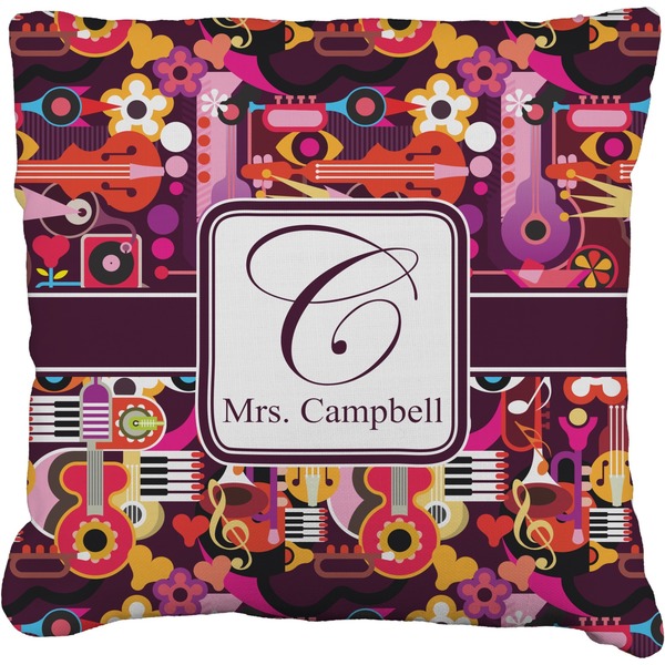 Custom Abstract Music Faux-Linen Throw Pillow 16" (Personalized)