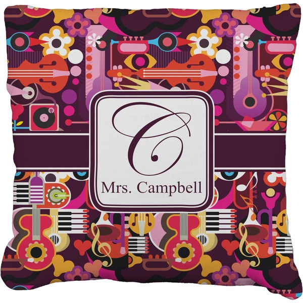 Custom Abstract Music Faux-Linen Throw Pillow 18" (Personalized)