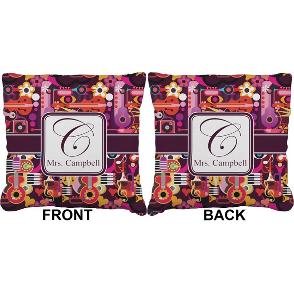 Abstract Music Burlap Pillow Approval