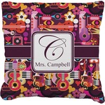 Abstract Music Faux-Linen Throw Pillow (Personalized)