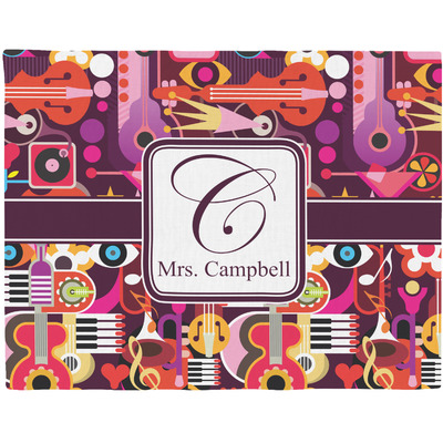 Abstract Music Woven Fabric Placemat - Twill w/ Name and Initial