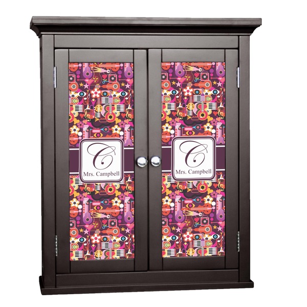 Custom Abstract Music Cabinet Decal - Medium (Personalized)