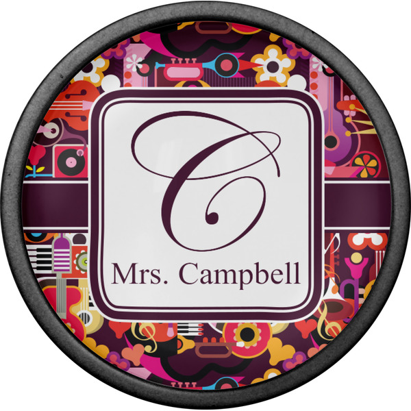 Abstract Music Cabinet Knob - Black - Front