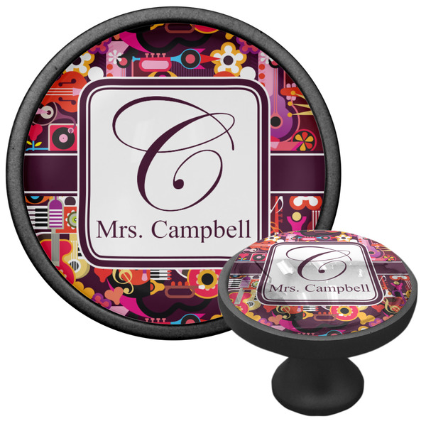 Abstract Music Cabinet Knob - Black - Multi Angle