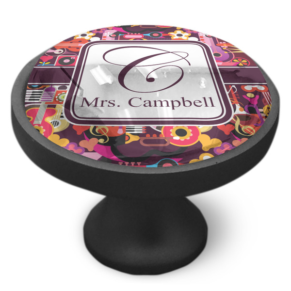 Abstract Music Cabinet Knob - Black - Side