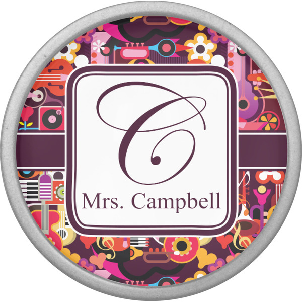 Abstract Music Cabinet Knob - Nickel - Front