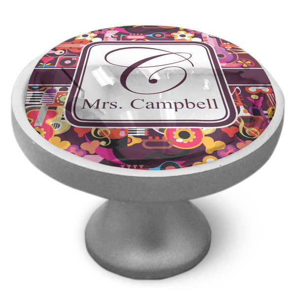 Abstract Music Cabinet Knob - Nickel - Side